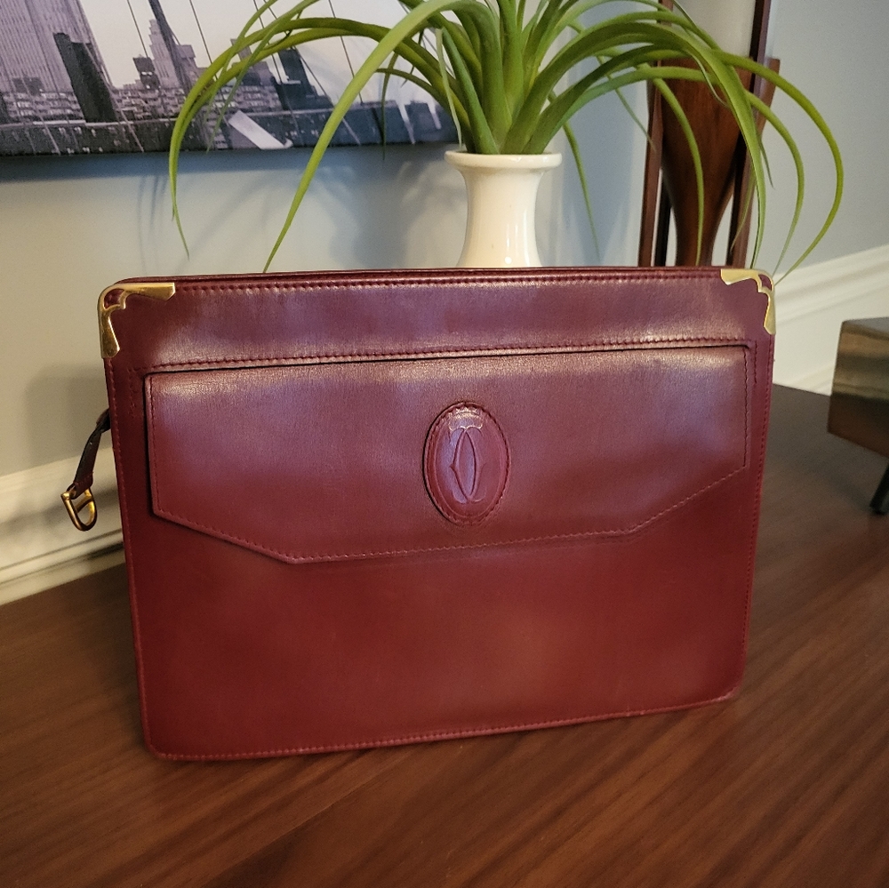 Cartier Authentic Leather Clutch Bag